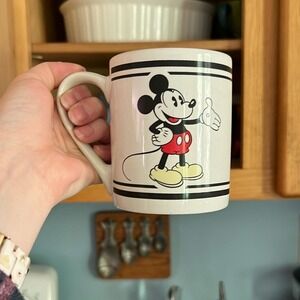 Disney Mickey Mouse Coffee Mug White Ceramic Gibson Vintage Style Cup